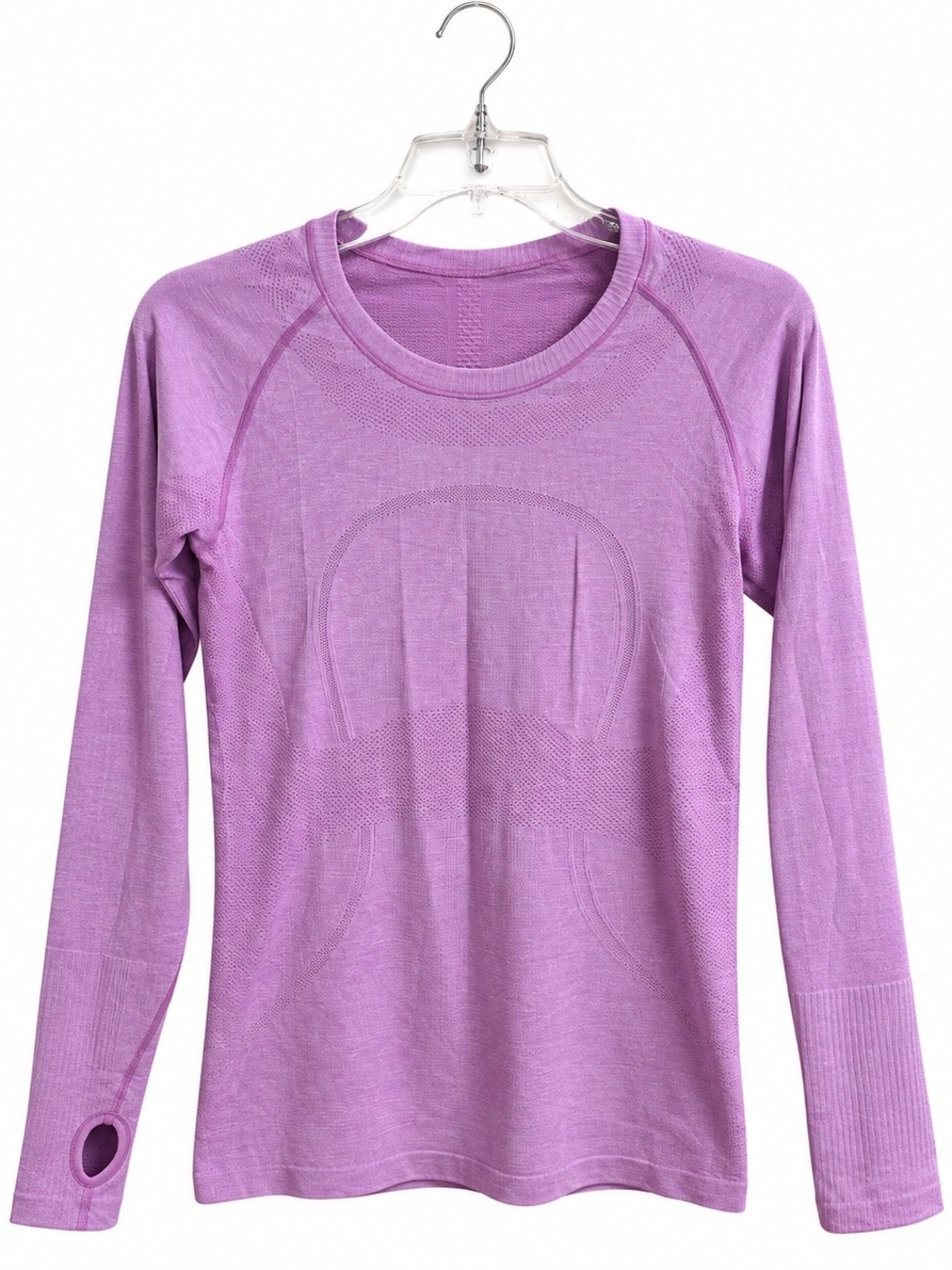 Lululemon Women's Purple Swiftly Tech Long Sleeve Athletic Running Shirt Thumbho
